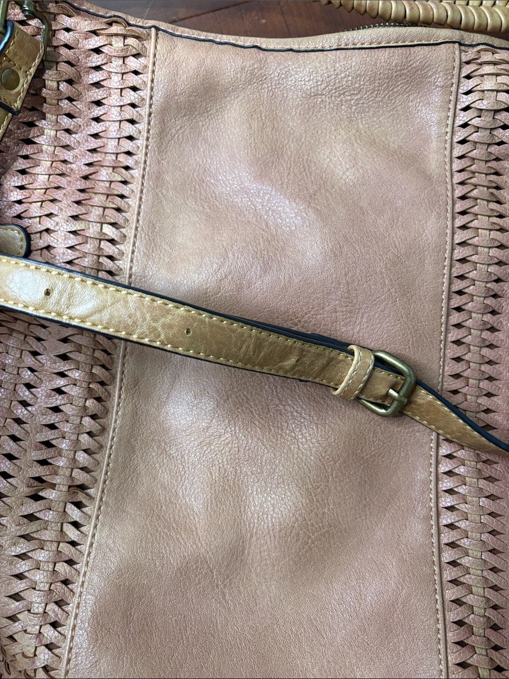MODA Luxe Woven Leather Hobo Bag in Cognac - EUC - Picture 11 of 15